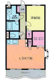 ドエルアムール(1LDK/3階)の間取り写真