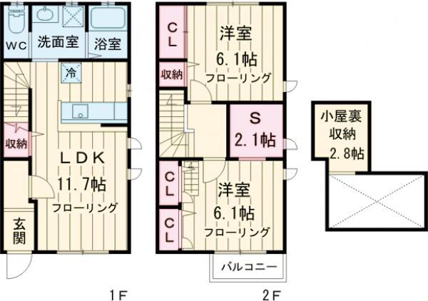 メゾン　ド　ヴィラージュ(2SLDK)の間取り写真