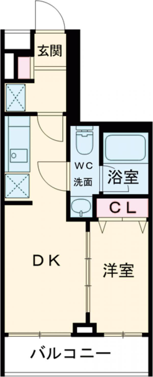 フュージョナル五反野DUE(1DK/7階)の間取り写真