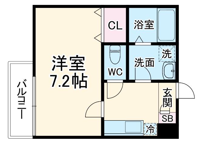 ジーメゾン大宮大成町(1K/3階)の間取り写真