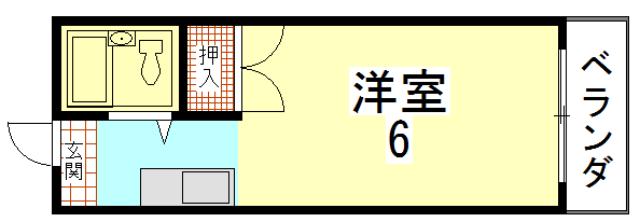 NEWハウス上田(1K/2階)の間取り写真