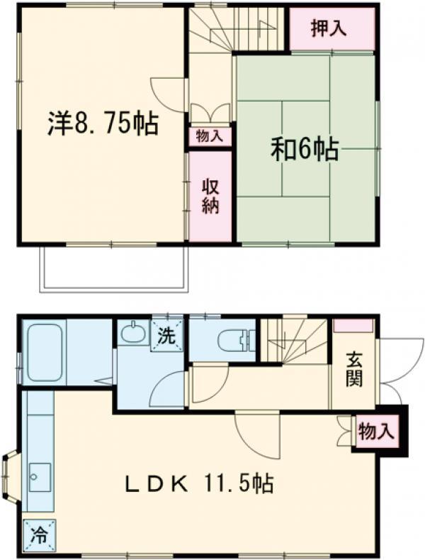 京王電鉄高尾線 狭間駅 徒歩14分 2階建 築47年