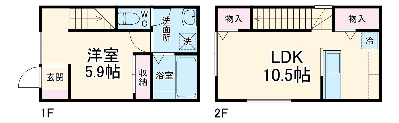 埼玉新都市交通 伊奈中央駅 徒歩16分 2階建 築1年(1LDK)の間取り写真