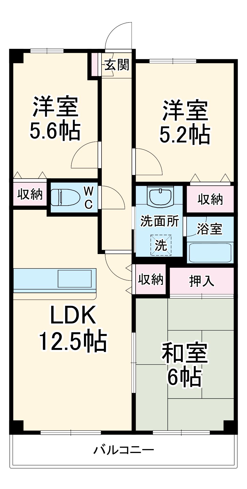 メゾンクラルテ仲町台(3LDK/7階)の間取り写真