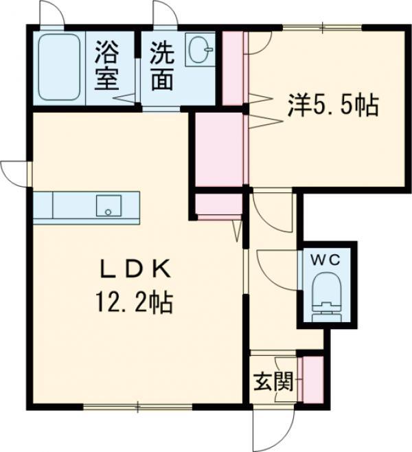 レジデンスみなみM(1LDK/1階)の間取り写真