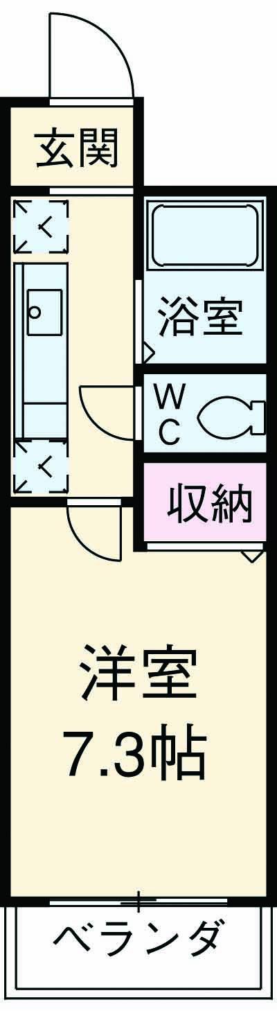 エシッド行徳(1K/4階)の間取り写真