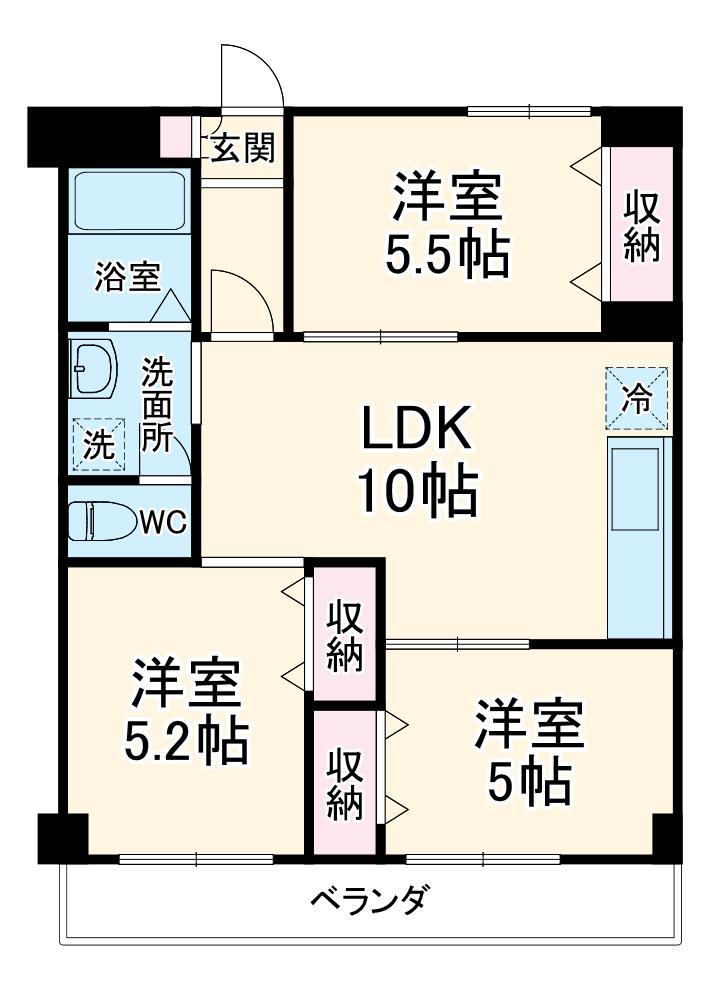 キャピタルプラス(3LDK/5階)の間取り写真