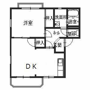 サニーサイドハイツ(1LDK/2階)の間取り写真