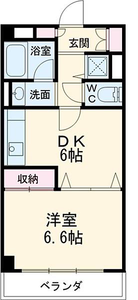 カサブランジーノ(1DK/3階)の間取り写真