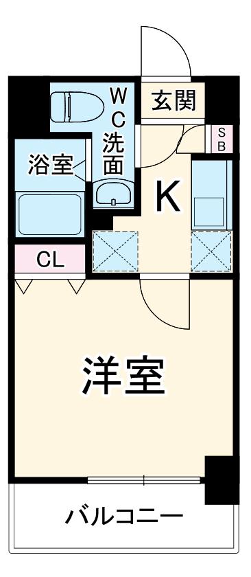 GENOVIA西川口Ⅱ(1K/3階)の間取り写真