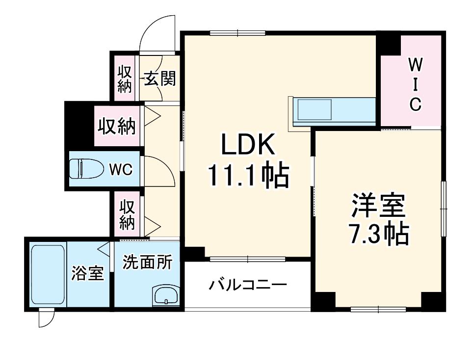アルフラットⅡ(1LDK/1階)の間取り写真