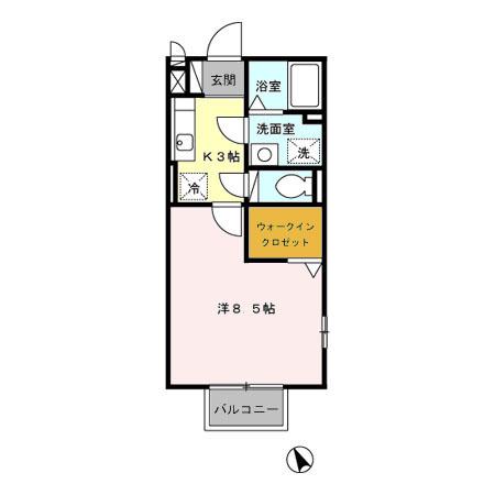レフィナード(1K/2階)の間取り写真