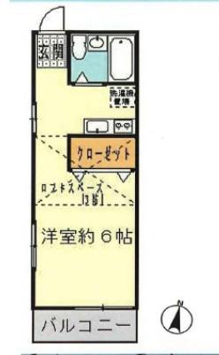 ハイム都Ⅲ(1K/1階)の間取り写真