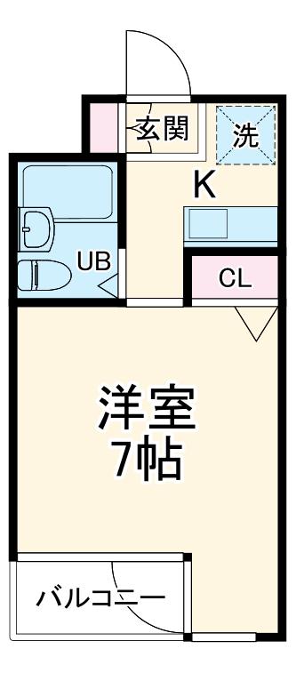 メゾン南浦和(1K/3階)の間取り写真