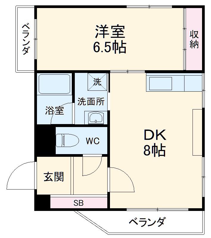 大貫ビル(1LDK/4階)の間取り写真