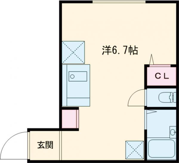 クレスト新小岩(ワンルーム/3階)の間取り写真