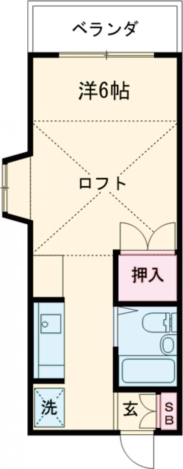 メゾン大誠(ワンルーム/2階)の間取り写真