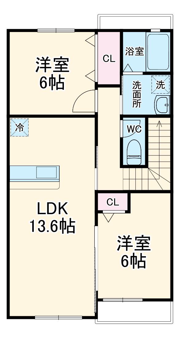パークサイドヴィレッジ(2LDK/2階)の間取り写真