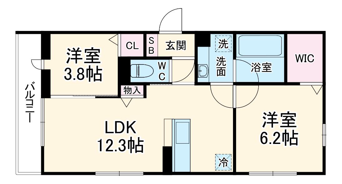 ノーブルパレス東大宮(2LDK/2階)の間取り写真