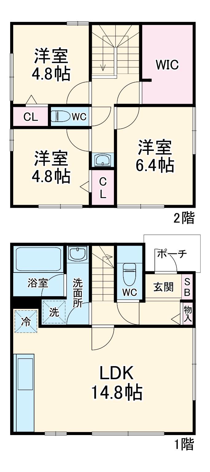 東京地下鉄東西線 妙典駅 徒歩6分 2階建 築1年(3LDK)の間取り写真