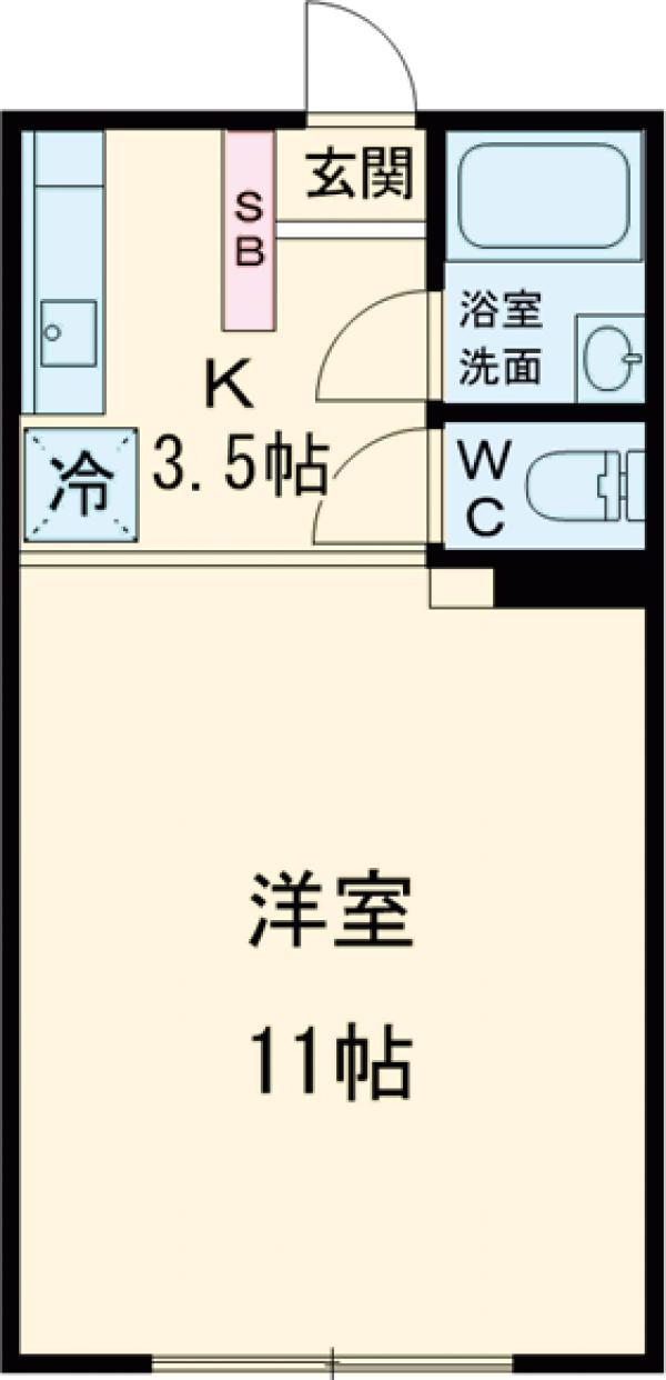 新宿コーポ1号館(1K/4階)の間取り写真