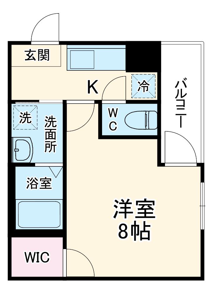 フジパレス池田天神(1K/1階)の間取り写真