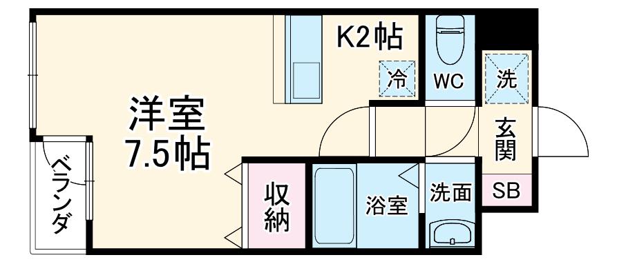 CASA FLUENTE(1K/5階)の間取り写真