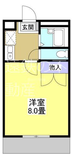 レジデンス城西(1K/2階)の間取り写真