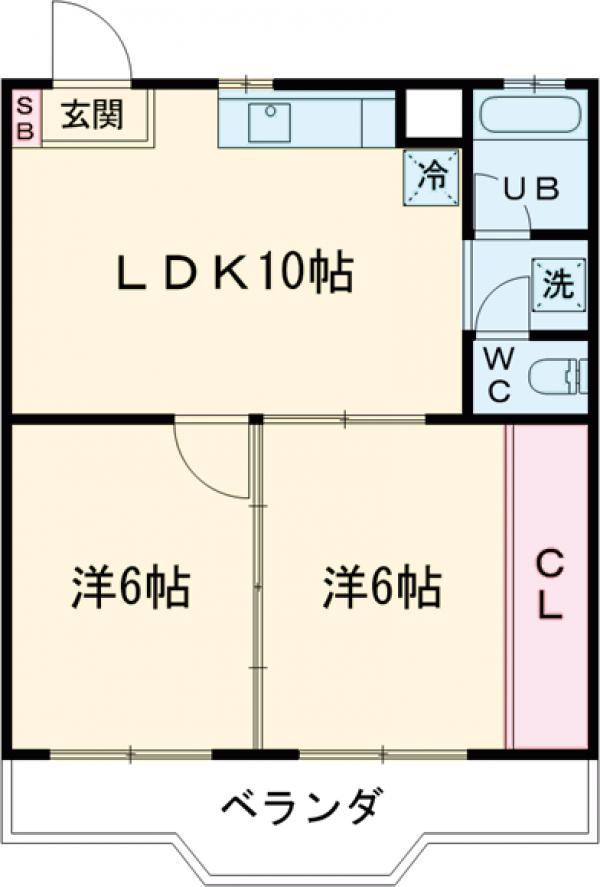 NEW CITYオアシス真崎(2LDK/3階)の間取り写真