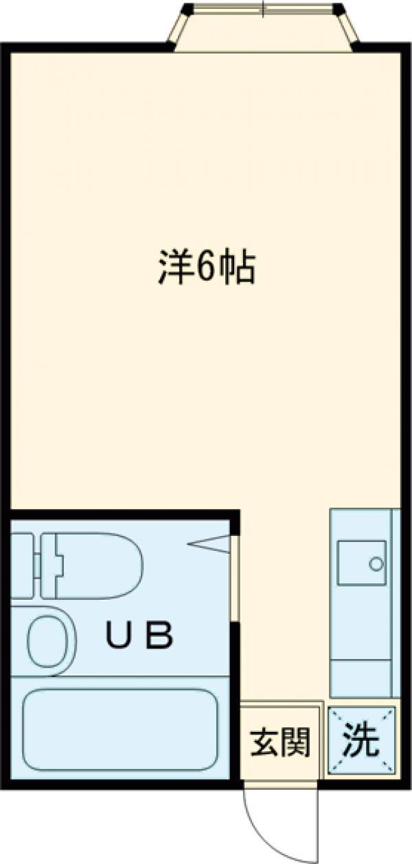 チサトハイツ(ワンルーム/2階)の間取り写真