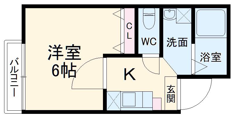 グランウッド上尾(1K/1階)の間取り写真