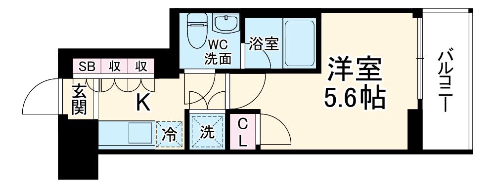 MIND 武蔵中原(1K/3階)の間取り写真