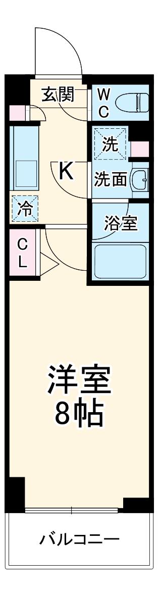 ガーラ行徳グランドステージ(1K/2階)の間取り写真