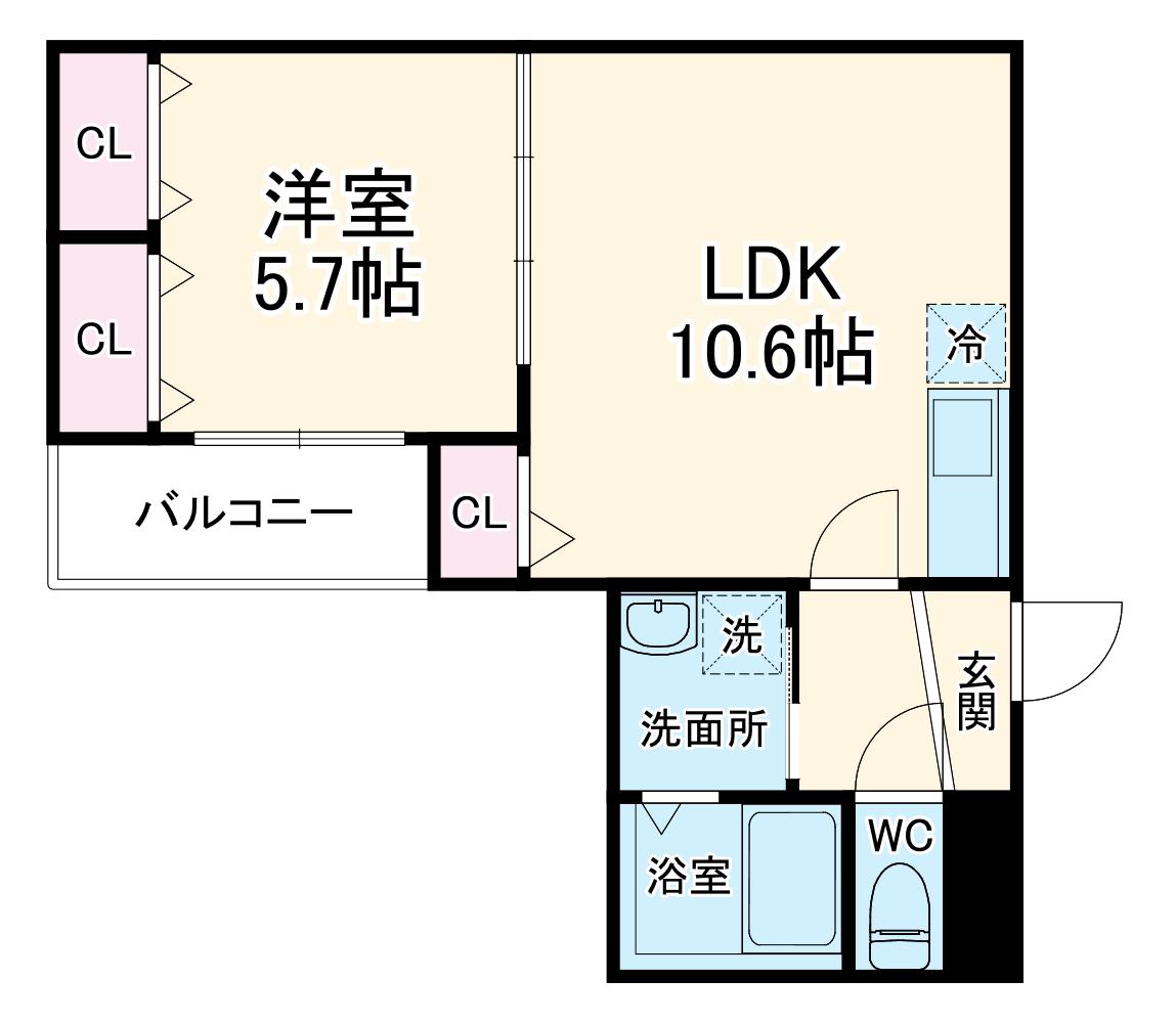 グランシールⅢ番館(1LDK/1階)の間取り写真