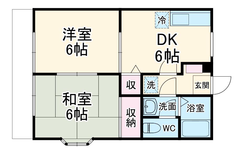 エルシー渕野辺(2DK/2階)の間取り写真