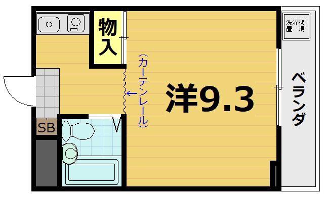 第35長栄クリーンハイツ山黄(ワンルーム/4階)の間取り写真