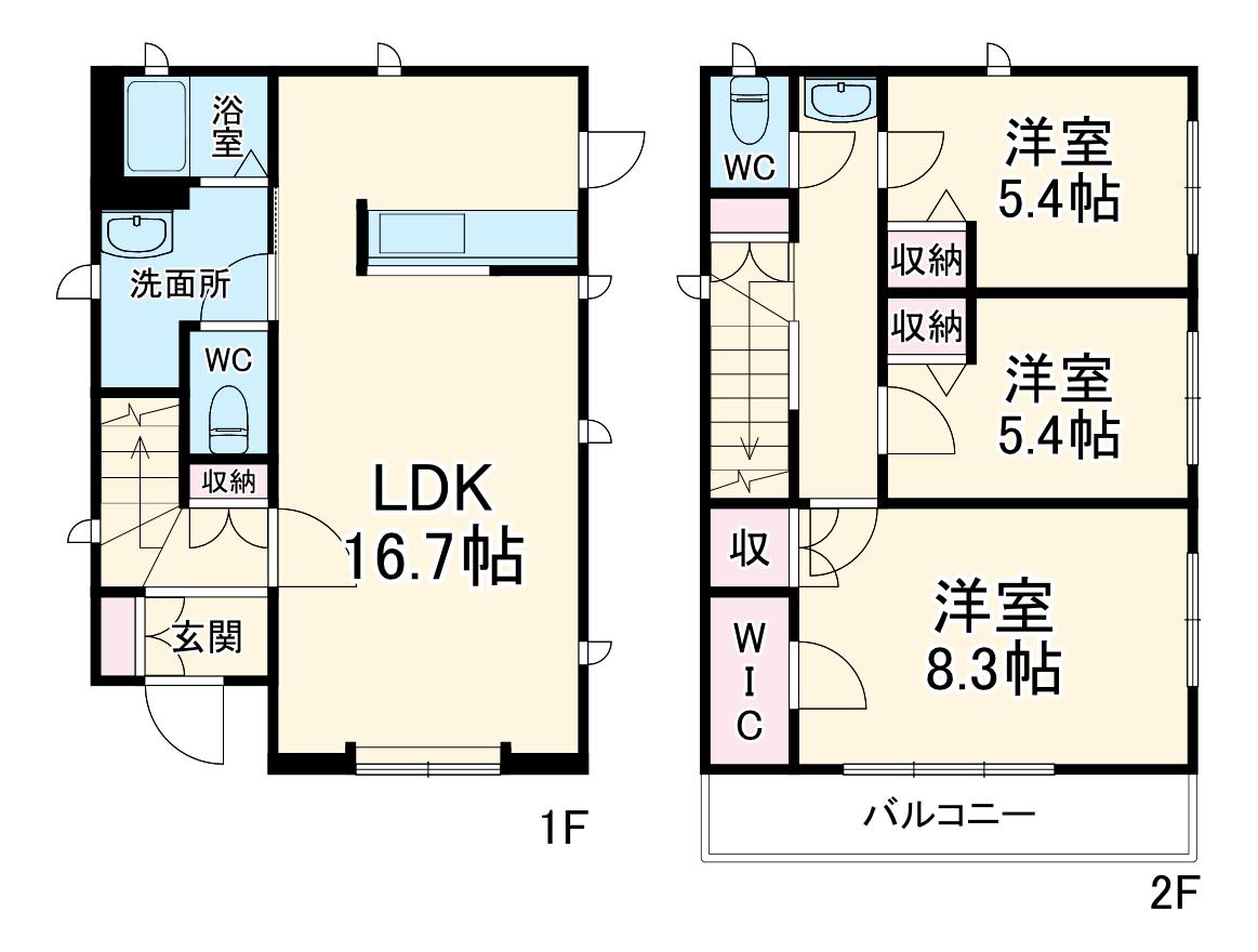 東海道本線 大磯駅 徒歩20分 2階建 築24年(3LDK)の間取り写真