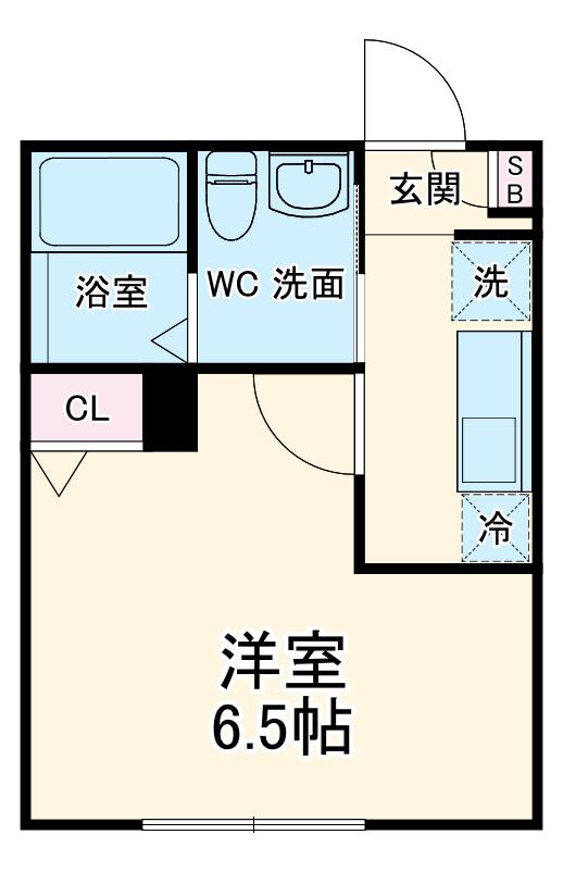 ルミア南鳩ヶ谷(1K/2階)の間取り写真