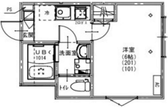 KEIAI RESIDENCE 西所沢Ⅲ(1K/1階)の間取り写真