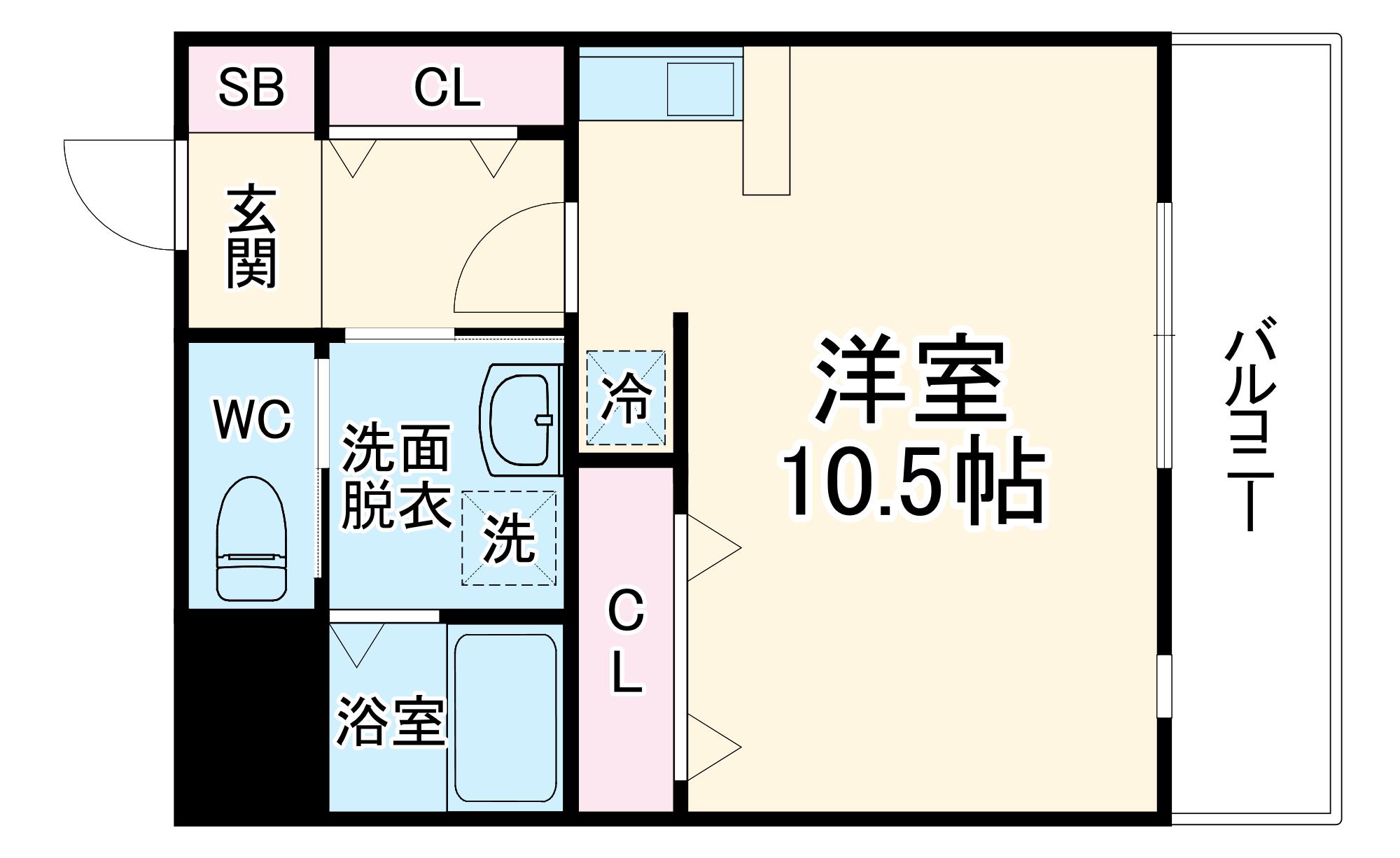 サンヒルズ岡町(ワンルーム/1階)の間取り写真