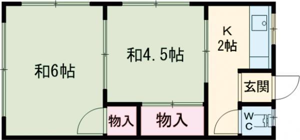 幸泉荘(2K/1階)の間取り写真
