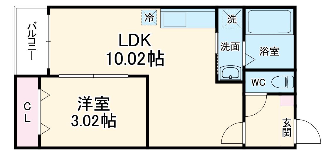 JACK UCHIDABASHIⅠ(1LDK/3階)の間取り写真
