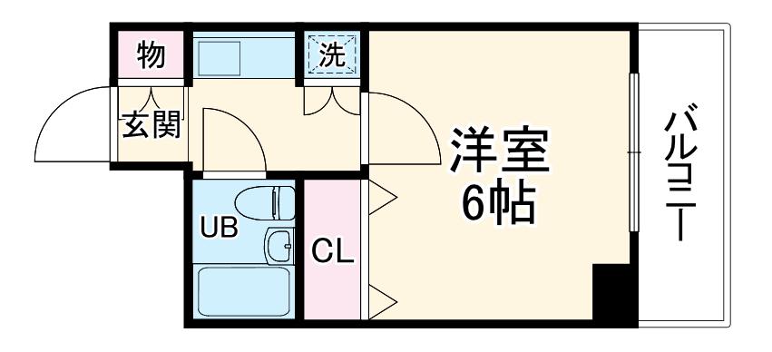 ゴックス南森町(1K/8階)の間取り写真