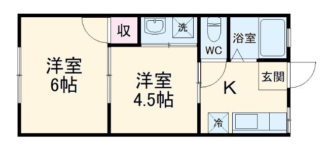 パレセゾン清水(2K/2階)の間取り写真