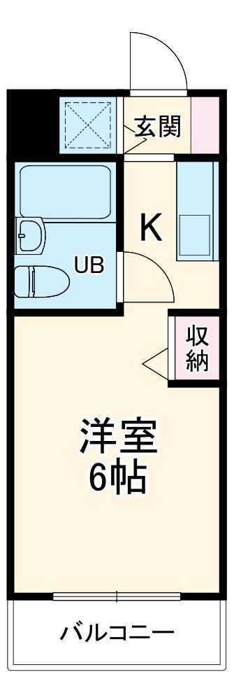 ウィンベルソロ西武球場第1(ワンルーム/2階)の間取り写真