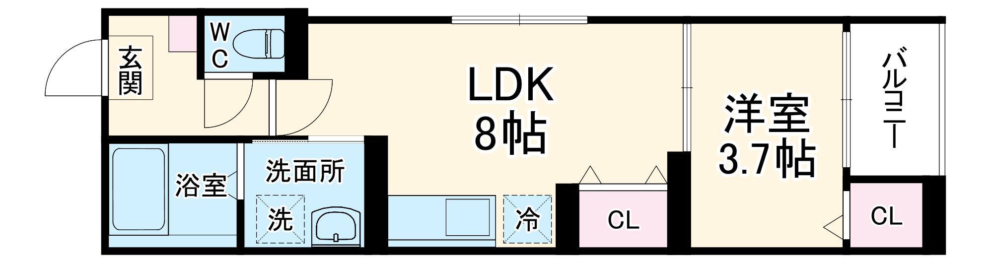 ハーモニーテラス鶴見(1LDK/1階)の間取り写真