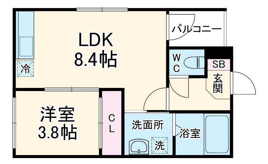 ハーモニーテラス鶴見(1LDK/1階)の間取り写真