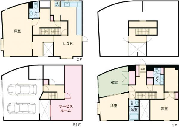 東急田園都市線 二子玉川駅 徒歩8分 2階建 築10年(3SLDK)の間取り写真