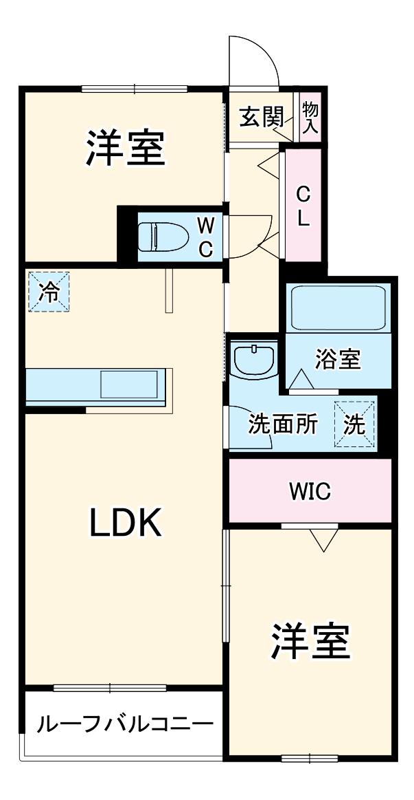 BELLE LEAD 大倉山(2LDK/3階)の間取り写真