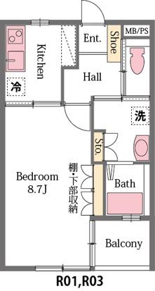 ソレイユ(1K/2階)の間取り写真